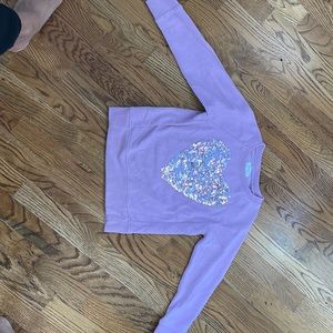 Purple flippy sequins sweatshirt jcrew size 4/5like new condition